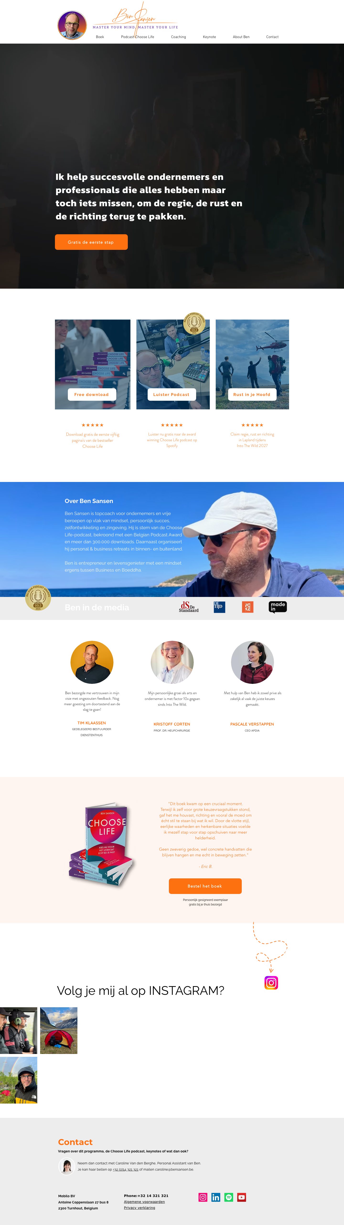 De homepage van bensansen.com