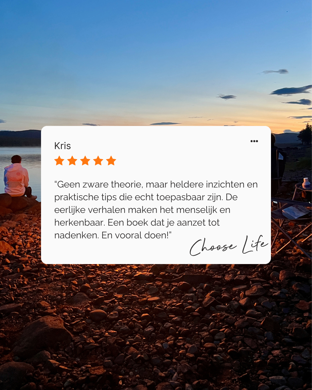Social visual met een lezersreview van het boek Choose Life